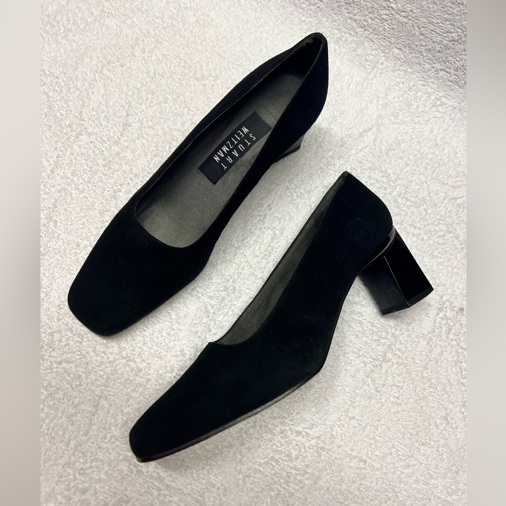 Stuart Weitzman Vintage Classic Suede Black Pumps Heels Size 6.5